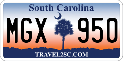 SC license plate MGX950