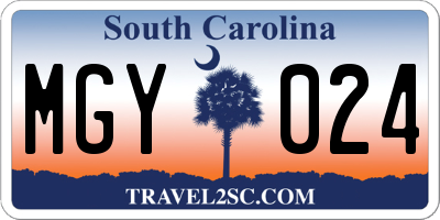 SC license plate MGY024