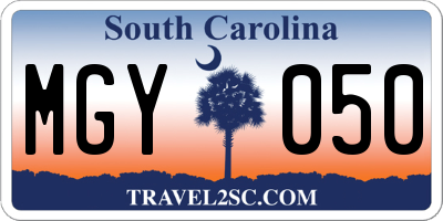 SC license plate MGY050