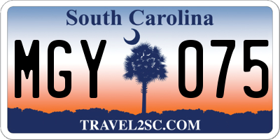 SC license plate MGY075