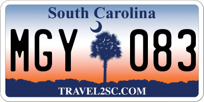 SC license plate MGY083
