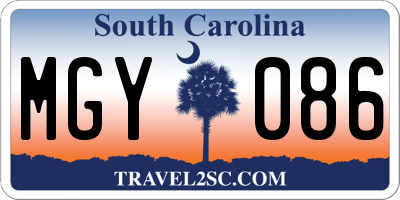 SC license plate MGY086