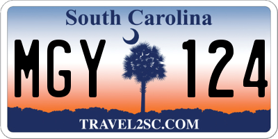 SC license plate MGY124