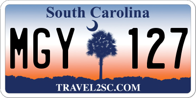 SC license plate MGY127