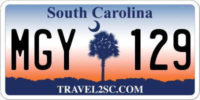 SC license plate MGY129