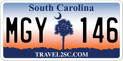 SC license plate MGY146