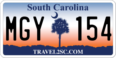 SC license plate MGY154