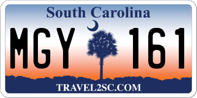 SC license plate MGY161