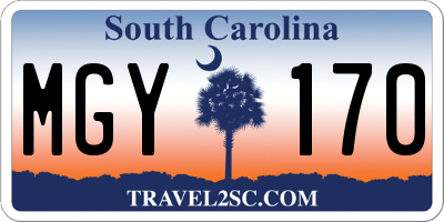 SC license plate MGY170