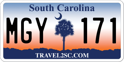 SC license plate MGY171