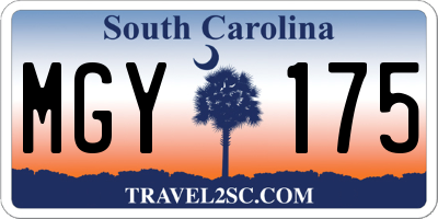 SC license plate MGY175