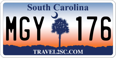 SC license plate MGY176