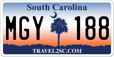SC license plate MGY188