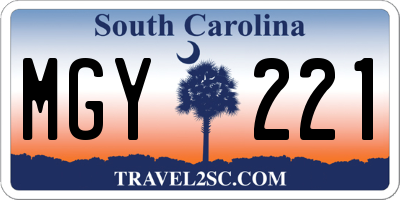 SC license plate MGY221