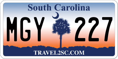 SC license plate MGY227