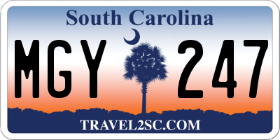 SC license plate MGY247