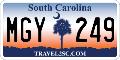 SC license plate MGY249