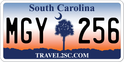 SC license plate MGY256