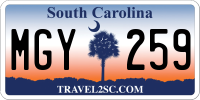 SC license plate MGY259