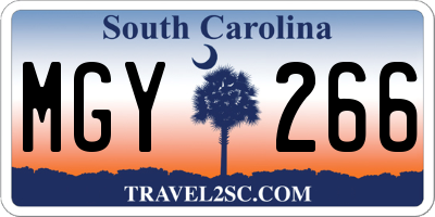 SC license plate MGY266