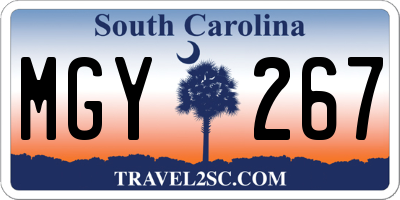 SC license plate MGY267