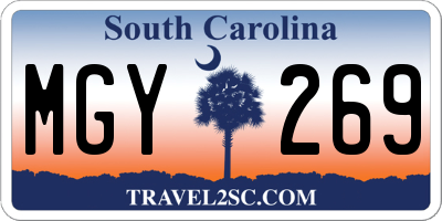 SC license plate MGY269