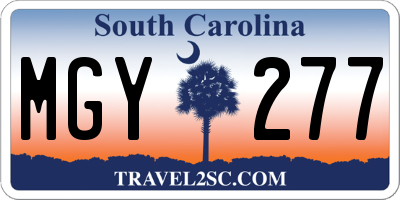 SC license plate MGY277