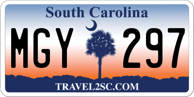 SC license plate MGY297