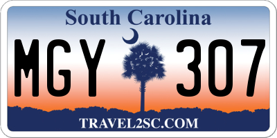 SC license plate MGY307