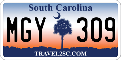 SC license plate MGY309