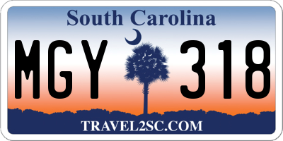 SC license plate MGY318