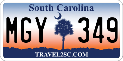SC license plate MGY349