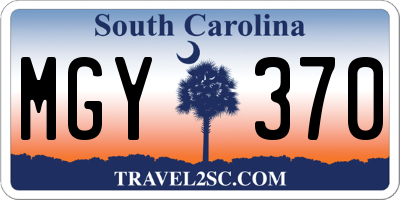 SC license plate MGY370