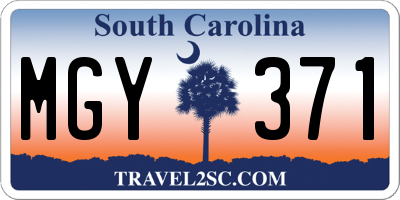 SC license plate MGY371
