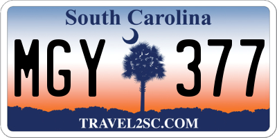 SC license plate MGY377