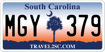 SC license plate MGY379