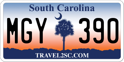 SC license plate MGY390
