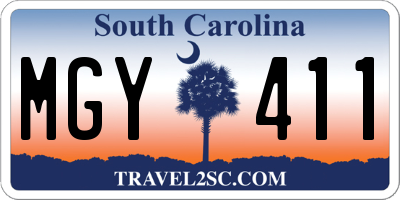 SC license plate MGY411