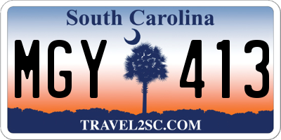 SC license plate MGY413