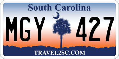 SC license plate MGY427