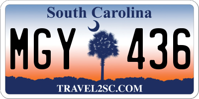 SC license plate MGY436