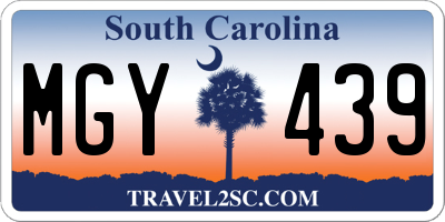 SC license plate MGY439