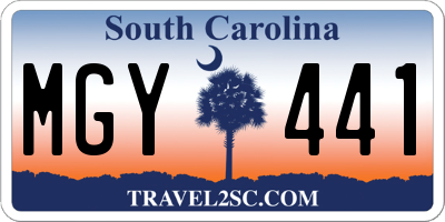SC license plate MGY441