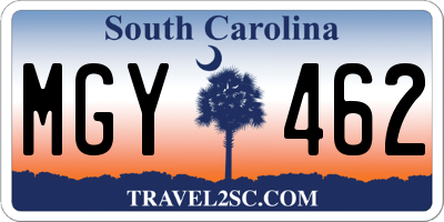 SC license plate MGY462