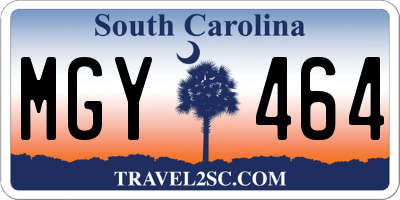 SC license plate MGY464