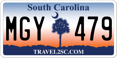 SC license plate MGY479