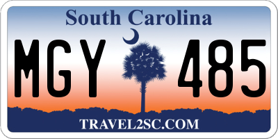 SC license plate MGY485