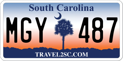 SC license plate MGY487