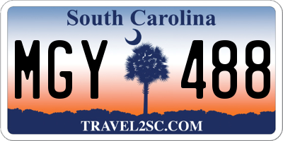 SC license plate MGY488