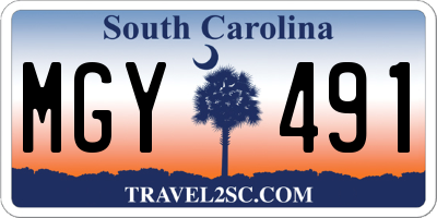 SC license plate MGY491